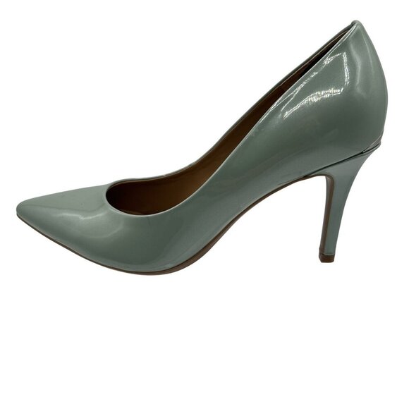 Calvin Klein Gayle Womens 7 Patent Leather Aqua Pointed Toe Dress Pump Timeless - Picture 13 of 16
